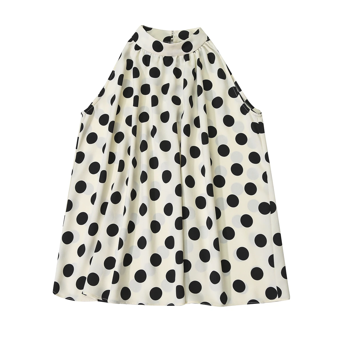 Summer Polka Dot Svel High Collar Loose Chiffon irt Korean Sle round Ne Print Top oulder Bared Ne Hanging Design
Summer Polka Dot Svel High Collar Loose Chiffon irt Korean Sle round Ne Print Top oulder Bared Ne Hanging Design