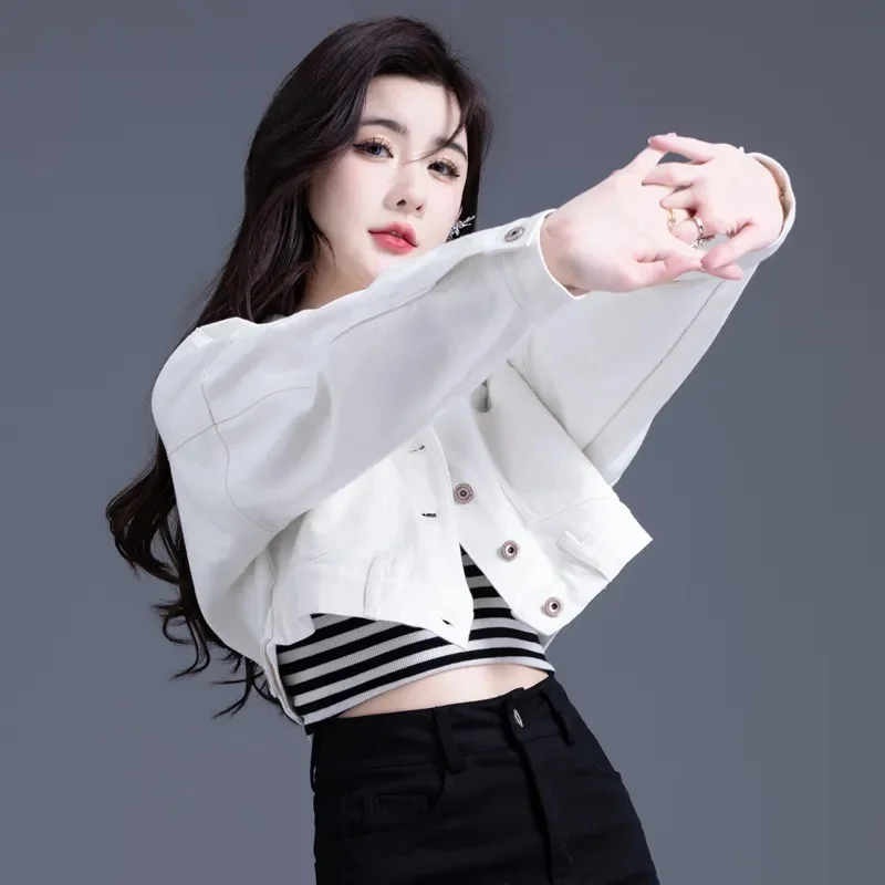 Fashion Design Sense Short Denim Jacket For Women 2025 New Spring Autumn Casual Jeans Jacket Outerwear Top Black White Red
Fashion Design Sense Short Denim Jacket For Women 2025 New Spring Autumn Casual Jeans Jacket Outerwear Top Black White Red