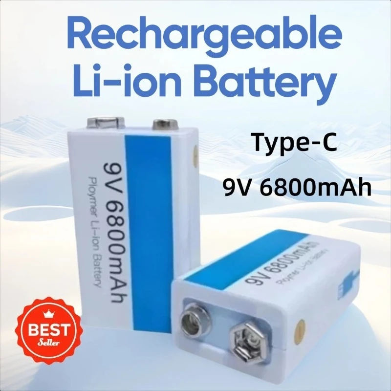 9V 6800mAh Type-C USB for Multimeter Microphone Toy +USB Charging Cable Rechargeable Li-ion Battery 
9V 6800mAh Type-C USB for Multimeter Microphone Toy +USB Charging Cable Rechargeable Li-ion Battery