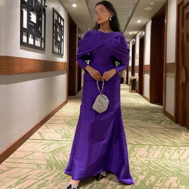 Aleeshuo Elegant Purple Ruffle O-Neck Formal Prom Dress For Wedding Long Sleeves Evening Dress Arabia Party Gowns A-line Dubai
Aleeshuo Elegant Purple Ruffle O-Neck Formal Prom Dress For Wedding Long Sleeves Evening Dress Arabia Party Gowns A-line Dubai