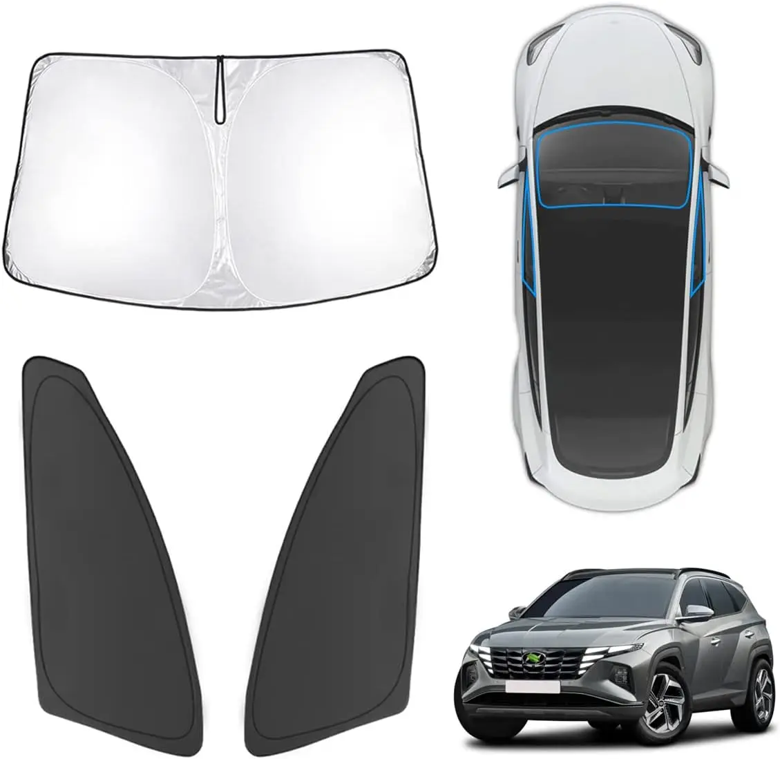 3PCS Windshield Sun Shade for 2022-2025 Hyundai Tucson, Front and Side Window Sunshade Cover Custom Fit Tucson, Foldable
3PCS Windshield Sun Shade for 2022-2025 Hyundai Tucson, Front and Side Window Sunshade Cover Custom Fit Tucson, Foldable