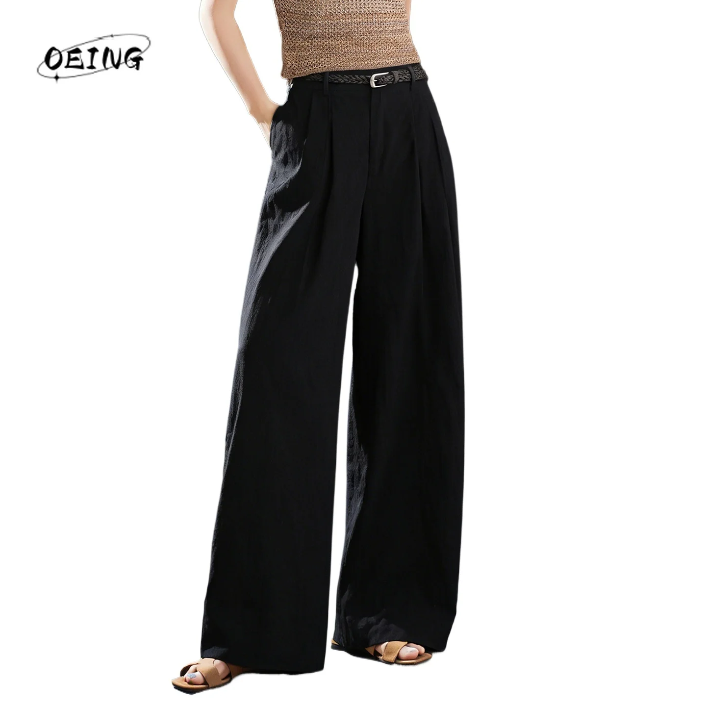Women's Casual White Straight Pants Summer Thin High Waist Loose Fashion Black Wide Leg Trousers Streetwear Trendy Female 39819
Women's Casual White Straight Pants Summer Thin High Waist Loose Fashion Black Wide Leg Trousers Streetwear Trendy Female 39819