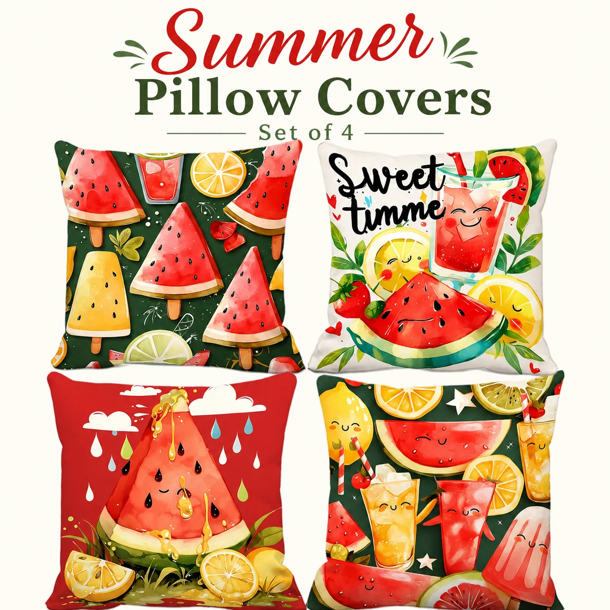 Set Of 4 Summer Watermelon Cushion Covers 2D Flat Printed Peach Skin Coussin Room Decor Pillowcases For Bedroom Couch
Set Of 4 Summer Watermelon Cushion Covers 2D Flat Printed Peach Skin Coussin Room Decor Pillowcases For Bedroom Couch