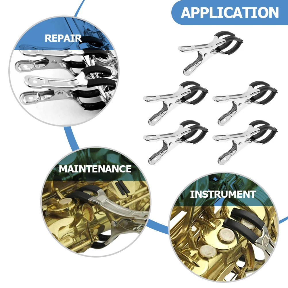 5 Pcs Saxophone Indentation Clip Wind Instrument Accessory Clamps Tool Maintenance Flute Stainless Steel Material Repair
5 Pcs Saxophone Indentation Clip Wind Instrument Accessory Clamps Tool Maintenance Flute Stainless Steel Material Repair