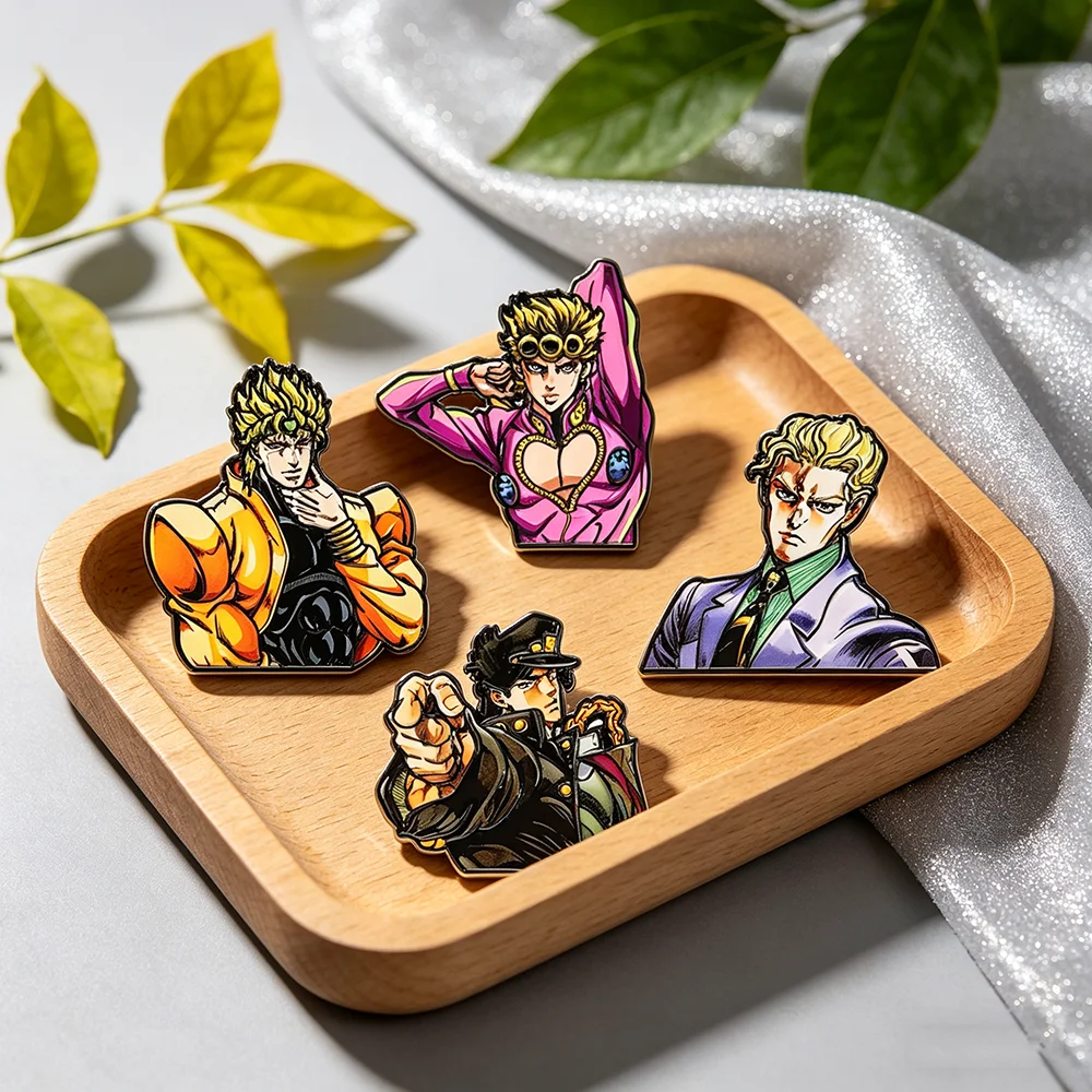 4pcs Japanese Manga Enamel Pin Set Cool Kira Dio Jotaro Lapel Badges for Backpack Clothing Accessories Fashionable Jewelry Gift
4pcs Japanese Manga Enamel Pin Set Cool Kira Dio Jotaro Lapel Badges for Backpack Clothing Accessories Fashionable Jewelry Gift