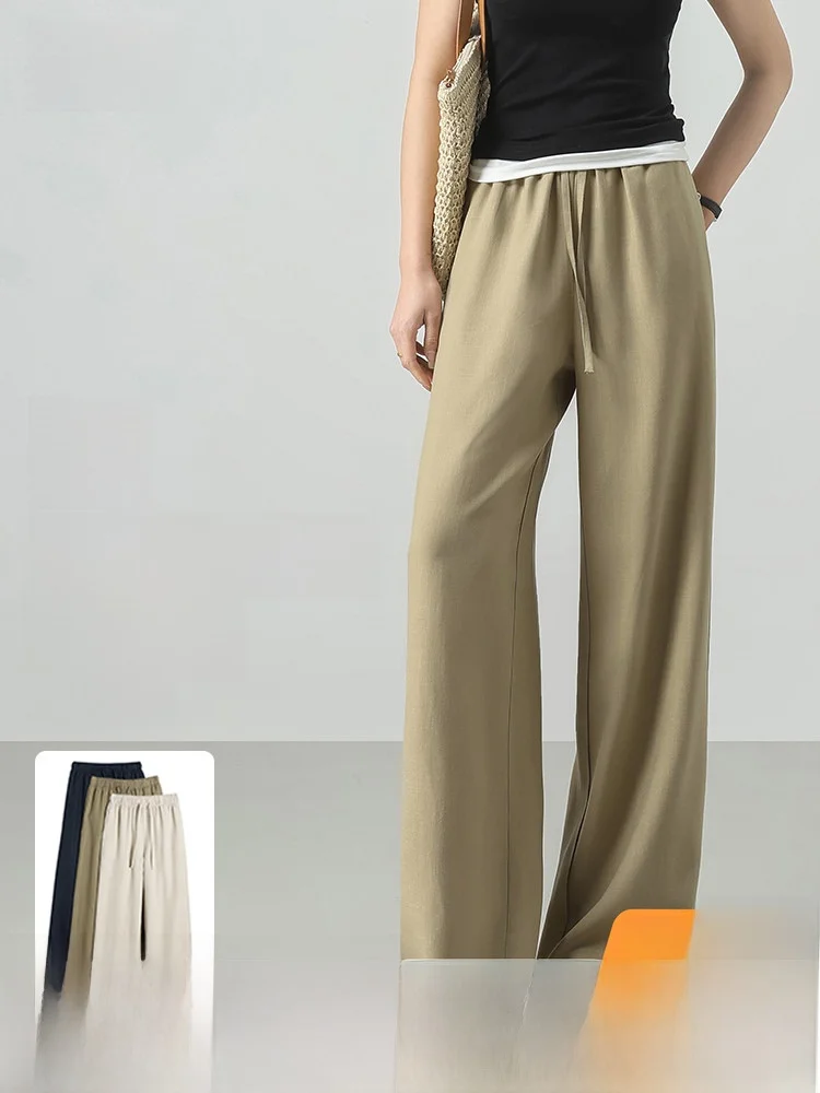 Comfortable Loose Women's Linen Wide Leg Casual Pants Spring Summer New Style SNOW FLYING Natural Waist Straight Leg Trousers
Comfortable Loose Women's Linen Wide Leg Casual Pants Spring Summer New Style SNOW FLYING Natural Waist Straight Leg Trousers