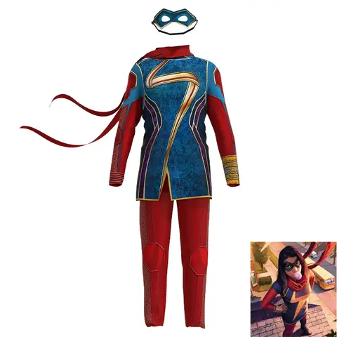 Ms. Marvel Costume Cosplay Superhero Costume For Kids Halloween Costume for Women Girls