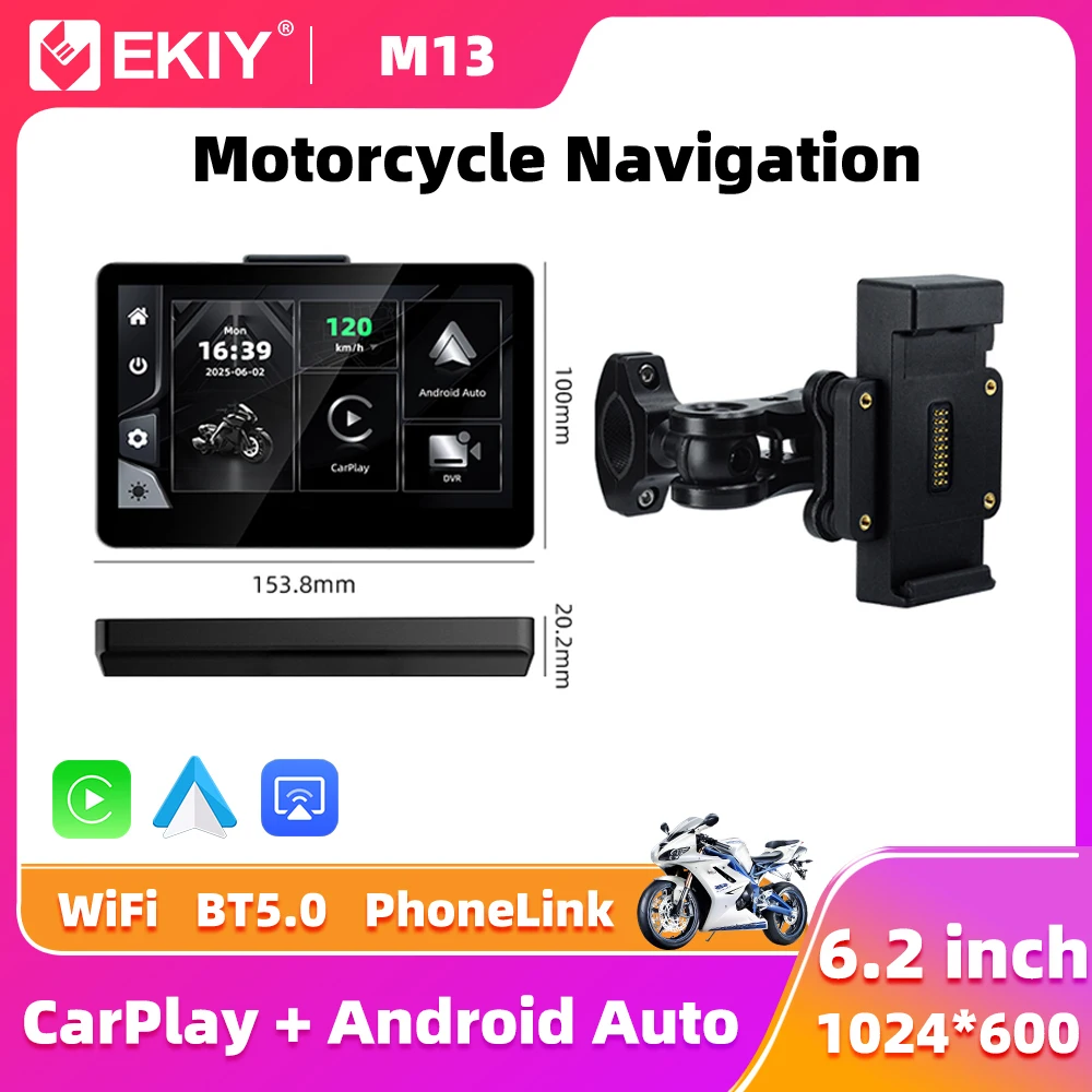 Портативный цифровой мотоциклетный GPS-навигатор EKIY 6.2 дюйма с защитой от кражи, съемным экраном, беспроводным CarPlay и Android Auto
Портативный цифровой мотоциклетный GPS-навигатор EKIY 6.2 дюйма с защитой от кражи, съемным экраном, беспроводным CarPlay и Android Auto