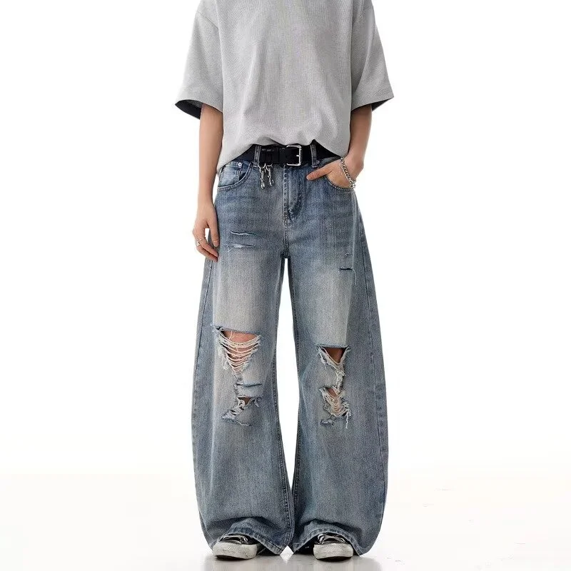 2025 American High Street Men's Ripped Jeans Y2K Vintage Straight Baggy Denim Pantalones Hombre Hip Hop Fashion Distressed Jean
2025 American High Street Men's Ripped Jeans Y2K Vintage Straight Baggy Denim Pantalones Hombre Hip Hop Fashion Distressed Jean