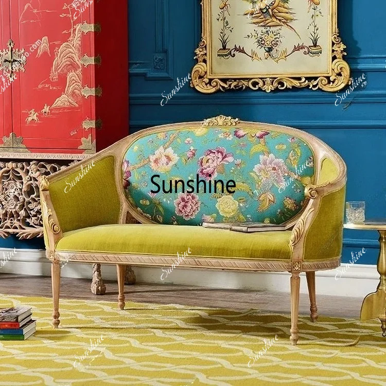 French solid wood carving flower double curved sofa neoclassical living room sofa
French solid wood carving flower double curved sofa neoclassical living room sofa