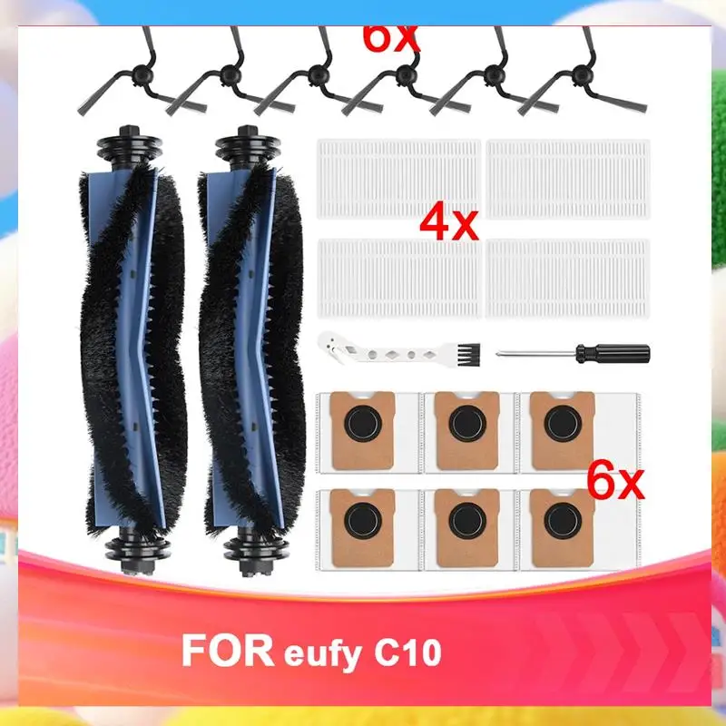 20 Pack Replacement Accessories Compatible With Eufy C10 Robot Vacuum Compatible Best Like The Original Accessories-ABUA
20 Pack Replacement Accessories Compatible With Eufy C10 Robot Vacuum Compatible Best Like The Original Accessories-ABUA