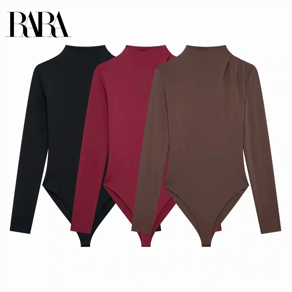 2024 RARA women's winter versatile pleated decoration long sleeved half high neck slim fitting jumpsuit
2024 RARA women's winter versatile pleated decoration long sleeved half high neck slim fitting jumpsuit