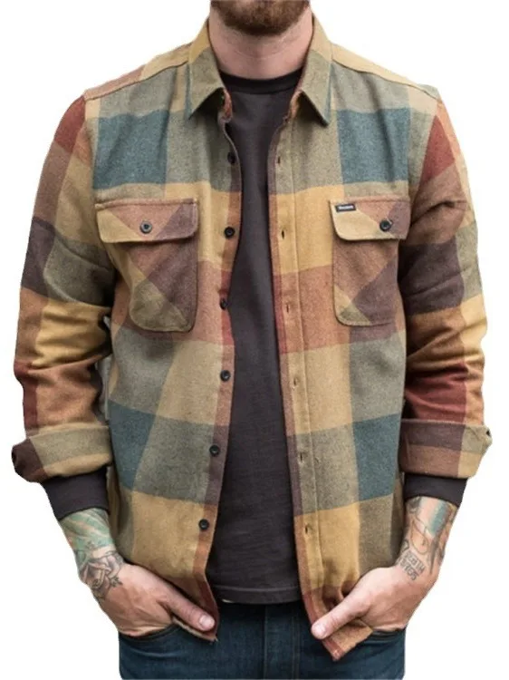 Повседневная мужская рубашка с клетчатым принтом, отложным воротником, длинными рукавами, из полиэфирного волокна, весна-лето, модная, без карманов
Повседневная мужская рубашка с клетчатым принтом, отложным воротником, длинными рукавами, из полиэфирного волокна, весна-лето, модная, без карманов