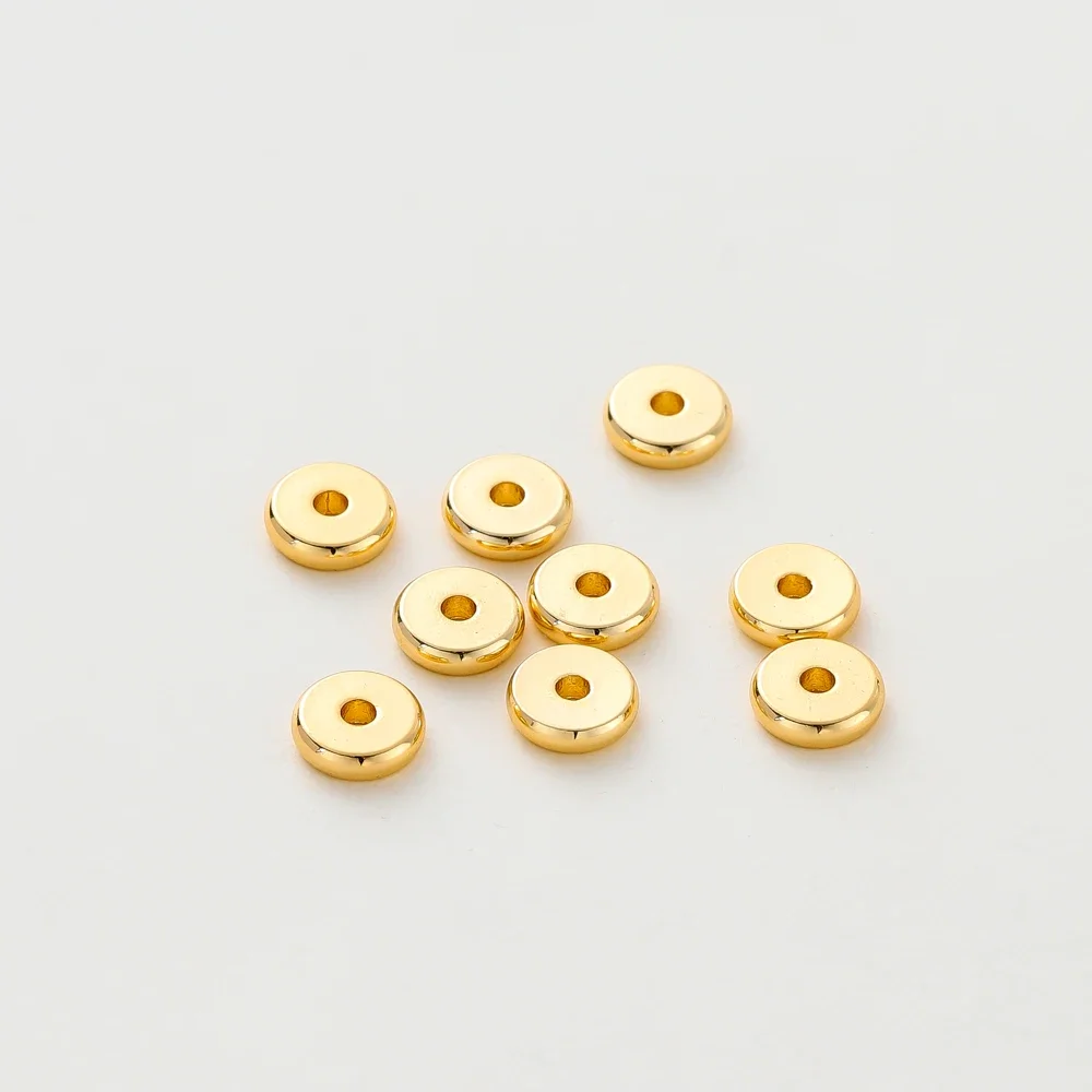 50pcs/lot 14K/18K Gold Color Plated Brass 4mm 5mm 6mm Round Spacer Beads Flat Bracelet Beads for DIY Jewelry Accessories
50pcs/lot 14K/18K Gold Color Plated Brass 4mm 5mm 6mm Round Spacer Beads Flat Bracelet Beads for DIY Jewelry Accessories