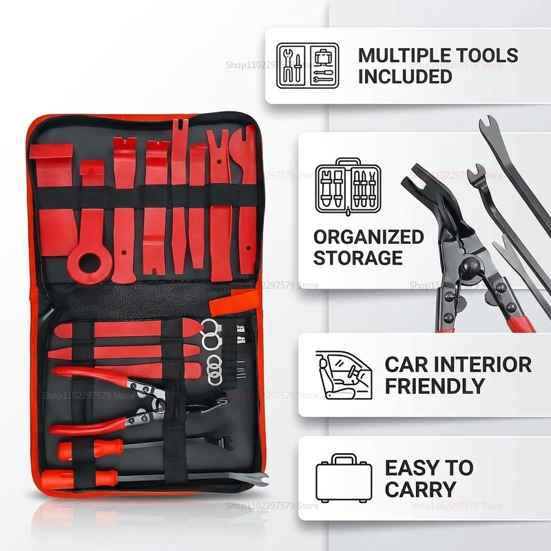 19 Pieces Car Audio Dashboard Panel Removal Tool Set for Interior Disassembly and Navigation System Repair
19 Pieces Car Audio Dashboard Panel Removal Tool Set for Interior Disassembly and Navigation System Repair