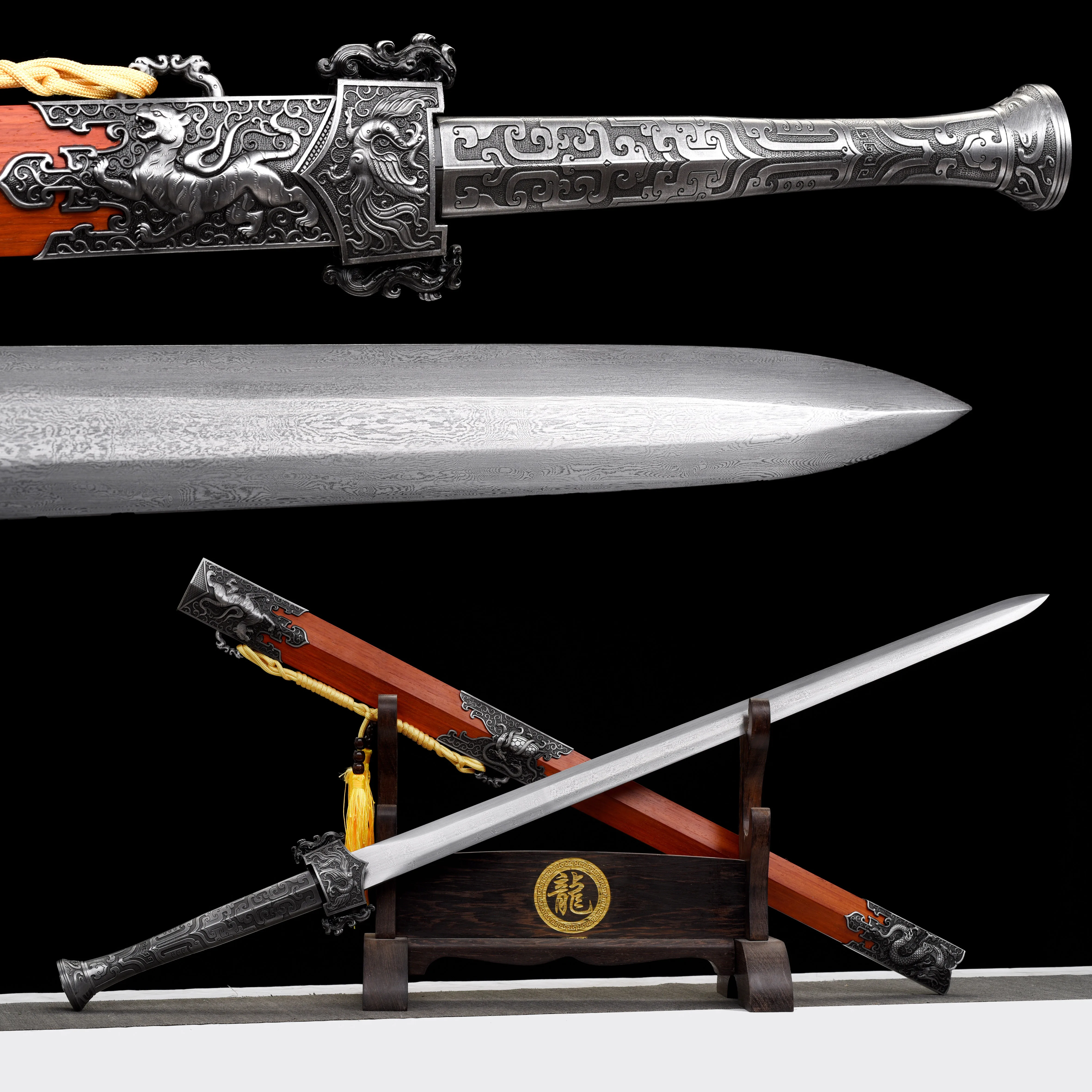 108cm Medieval Chinese mythical beast movie cosplay,samurai sword katana,Damascus steel battle preparation,sharp weapons, ninja
108cm Medieval Chinese mythical beast movie cosplay,samurai sword katana,Damascus steel battle preparation,sharp weapons, ninja