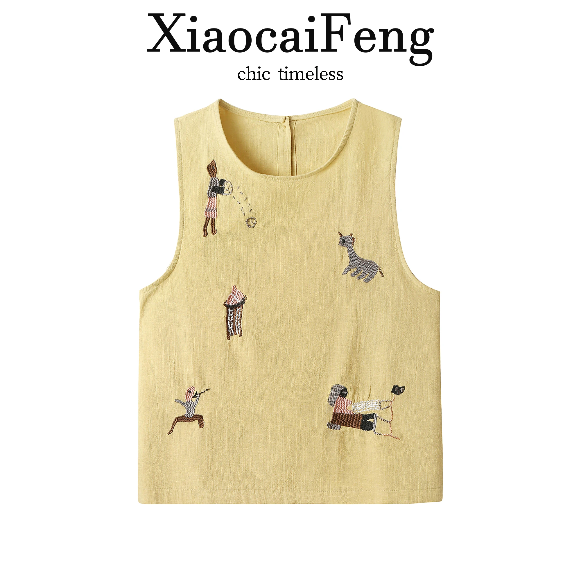 Retro Japanese Cartoon Embroidery Sleeveless Vest Women's Summer Lazy Style Loose Layering Outerwear Shirt Linen Top
Retro Japanese Cartoon Embroidery Sleeveless Vest Women's Summer Lazy Style Loose Layering Outerwear Shirt Linen Top