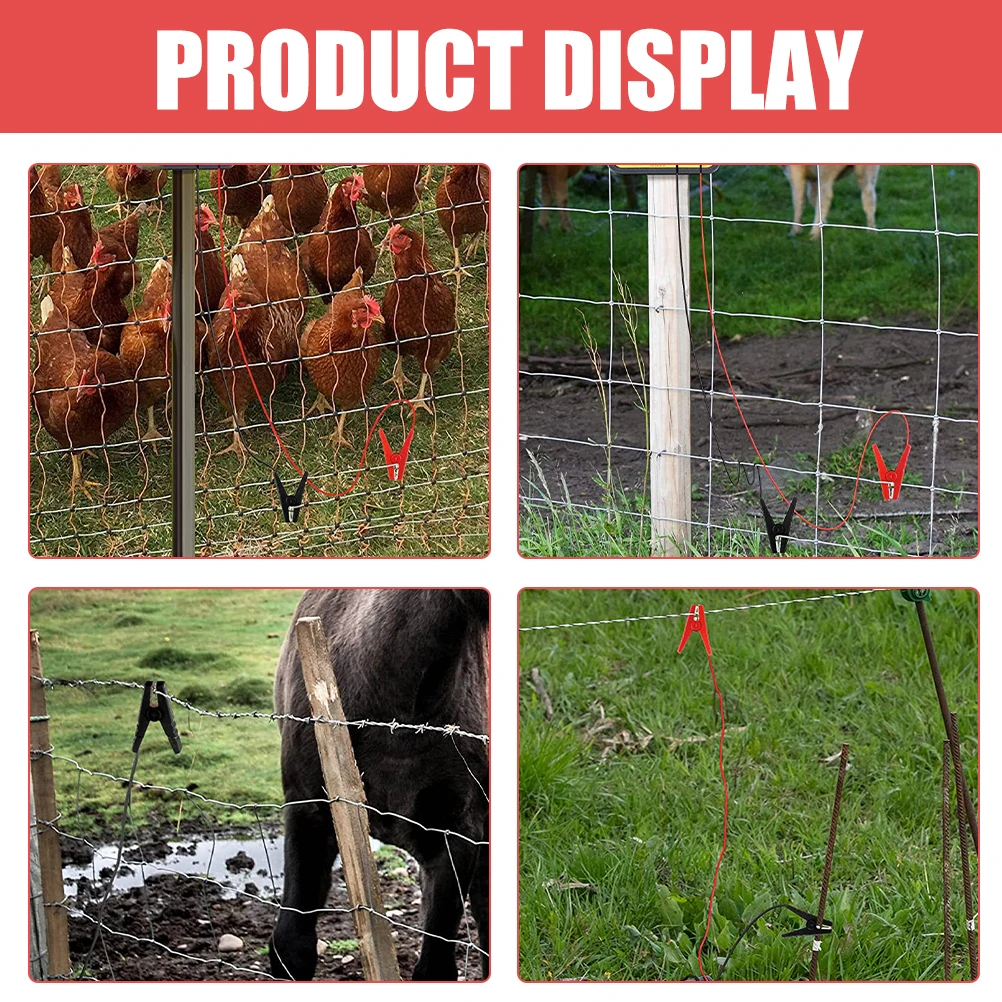 2pcs Electric Cable Solar Accessories PP Wire Clamp Red Black Farm Fence Electric Fence Jump Cable Jump Leads
2pcs Electric Cable Solar Accessories PP Wire Clamp Red Black Farm Fence Electric Fence Jump Cable Jump Leads