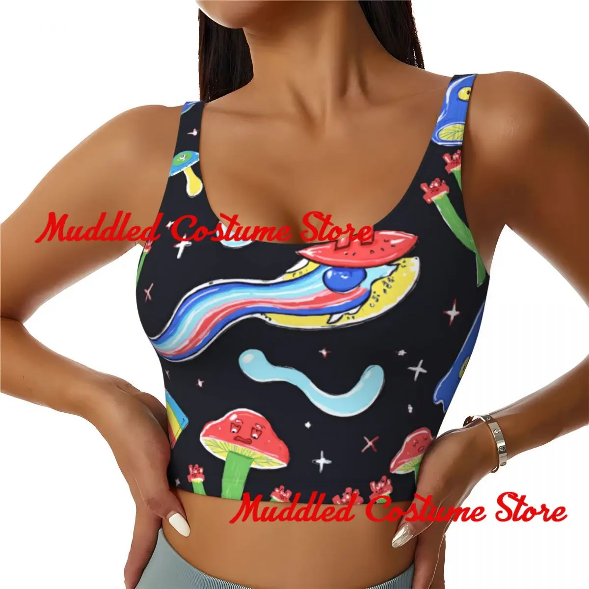 Женская красочная спортивная одежда в стиле аниме с грибами, жилет для бега в тренажерном зале, полиэстер, спандекс, дышащий стиль Kawaii
Женская красочная спортивная одежда в стиле аниме с грибами, жилет для бега в тренажерном зале, полиэстер, спандекс, дышащий стиль Kawaii