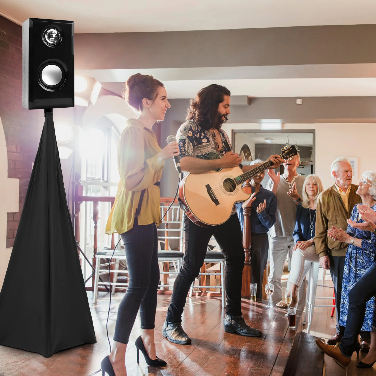 Stylish Adjustable Speaker Stand Sleeve Exquisite Decorative Cover for Most Standard Tripods in Various Events
Stylish Adjustable Speaker Stand Sleeve Exquisite Decorative Cover for Most Standard Tripods in Various Events