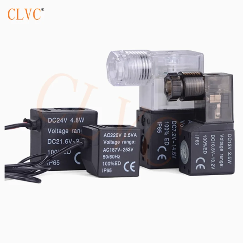 Pneumatic Solenoid Valve Coil 4V210 4V110 DC24V AC24V AC220V AC110V DC12V Valve Head Pneumatic Control Valve Coil with light 
Pneumatic Solenoid Valve Coil 4V210 4V110 DC24V AC24V AC220V AC110V DC12V Valve Head Pneumatic Control Valve Coil with light