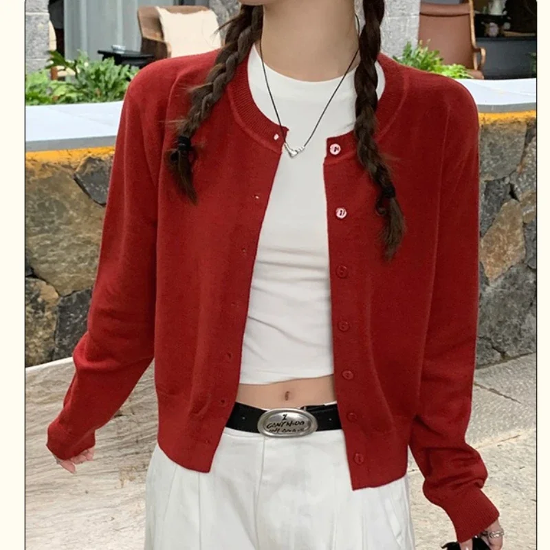 Long Sleeve Knitted Cardigans Shirt Women Sweaters Autumn Spring Fashion Female Casual Elastic Knit Small Coats Knitwear Tops
Long Sleeve Knitted Cardigans Shirt Women Sweaters Autumn Spring Fashion Female Casual Elastic Knit Small Coats Knitwear Tops