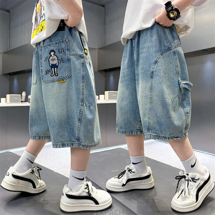 Stylish Kids Summer Three-Quarter Jeans Pants For Boy Casual Loose Straight Mid Calf Capris Children Knee Length Denim Shorts
Stylish Kids Summer Three-Quarter Jeans Pants For Boy Casual Loose Straight Mid Calf Capris Children Knee Length Denim Shorts