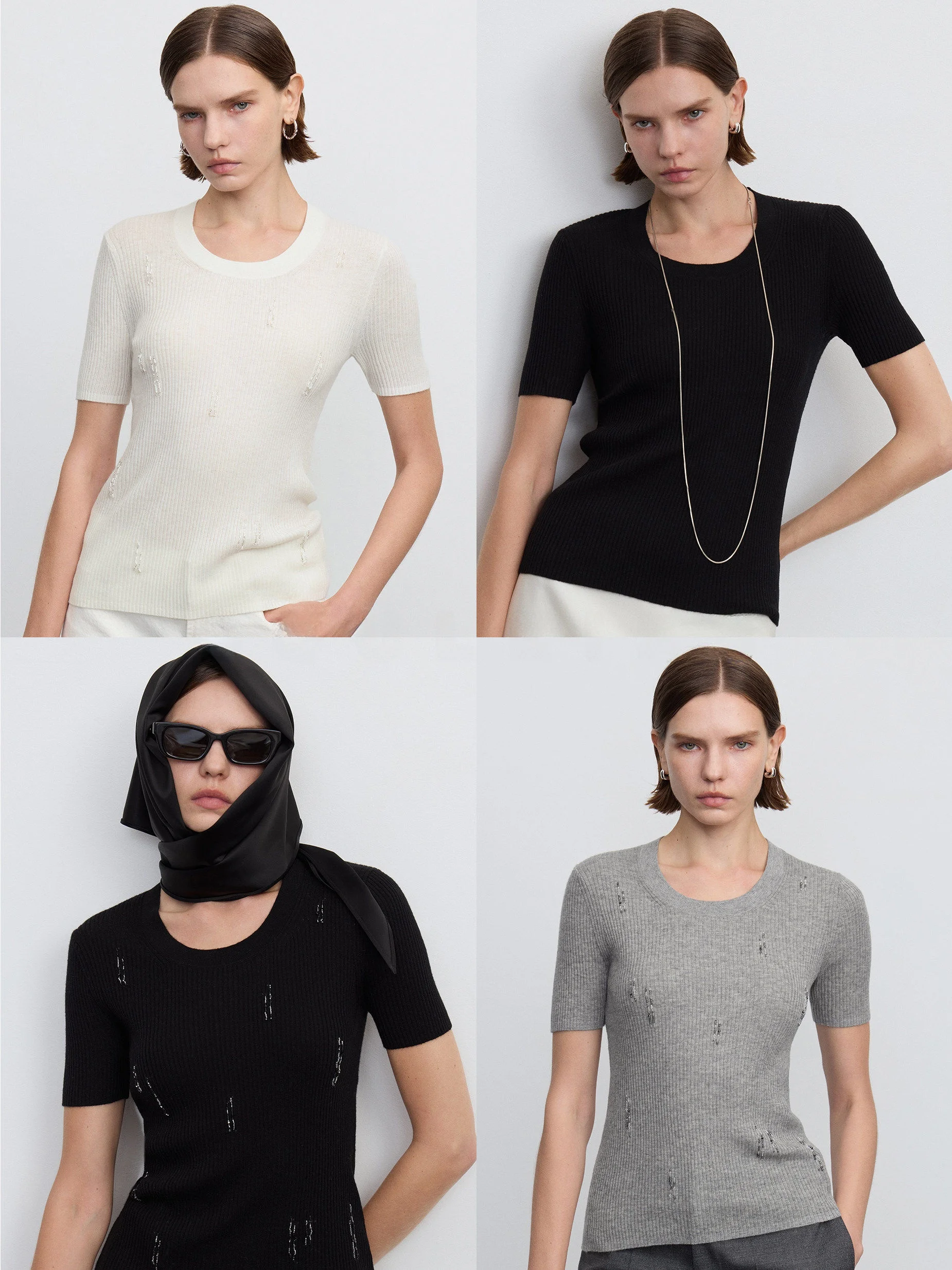 Soulkiss Hand Embroidered Beaded Silk Cashmere Knitted Slim Fit T-Shirt Machine Washable Commute Style Short Sleeve round Neck
Soulkiss Hand Embroidered Beaded Silk Cashmere Knitted Slim Fit T-Shirt Machine Washable Commute Style Short Sleeve round Neck