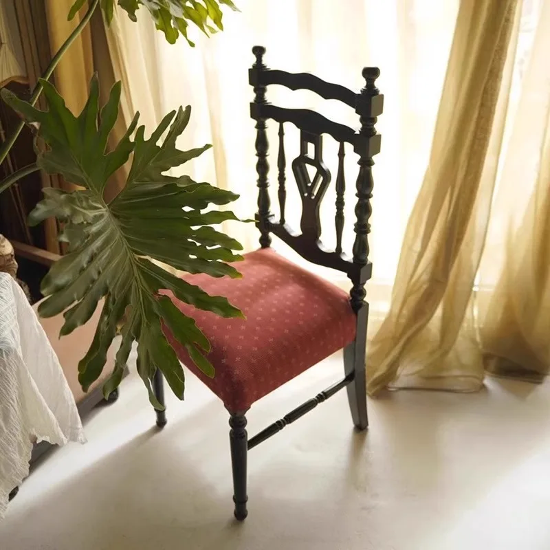 French retro solid wood dining chair home American soft bag casual coffee restaurant back chair designer desk chair
French retro solid wood dining chair home American soft bag casual coffee restaurant back chair designer desk chair