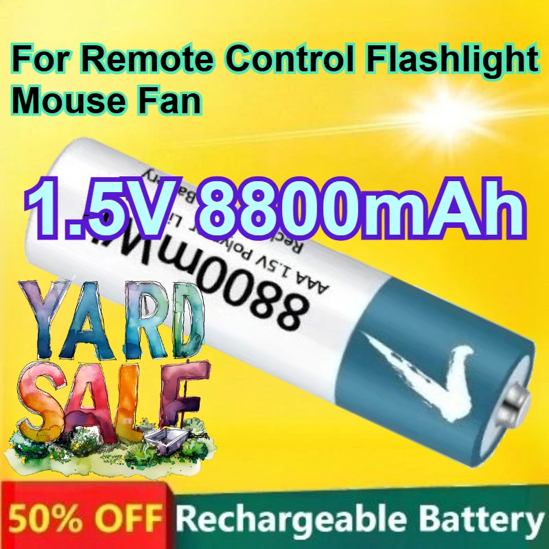 AAA 1.5V Rechargeable Battery 8800mAh Large Capacity for Remote Control Flashlight Mouse Fan Replaceable Battery
AAA 1.5V Rechargeable Battery 8800mAh Large Capacity for Remote Control Flashlight Mouse Fan Replaceable Battery