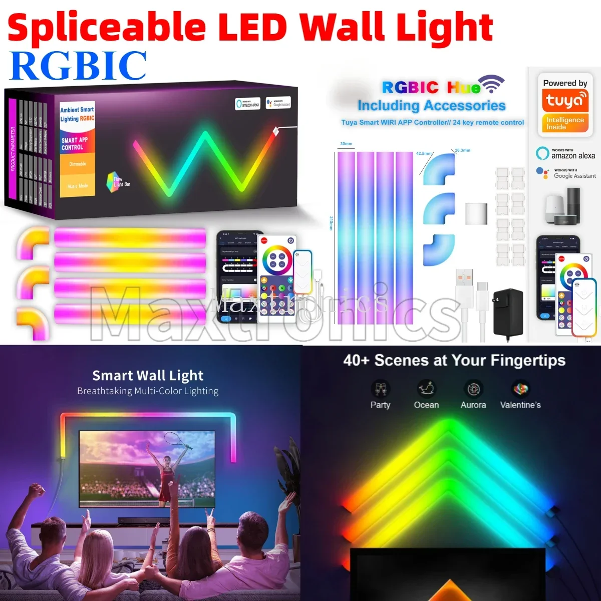 4/6/8pcs Bluetooth/TUYA WiFi LED Wall Light Spliceable RGBIC With Remote Control for Indoor TV Bedroom Game Room Bar Decor 12V
4/6/8pcs Bluetooth/TUYA WiFi LED Wall Light Spliceable RGBIC With Remote Control for Indoor TV Bedroom Game Room Bar Decor 12V