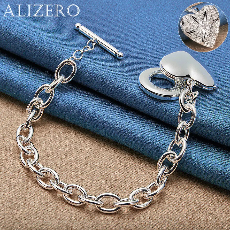 ALIZERO 925 Sterling Silver Heart Photo Frame Charms Bracelet For Women Fashion Bracelets Wedding Party Jewelry Gifts
ALIZERO 925 Sterling Silver Heart Photo Frame Charms Bracelet For Women Fashion Bracelets Wedding Party Jewelry Gifts