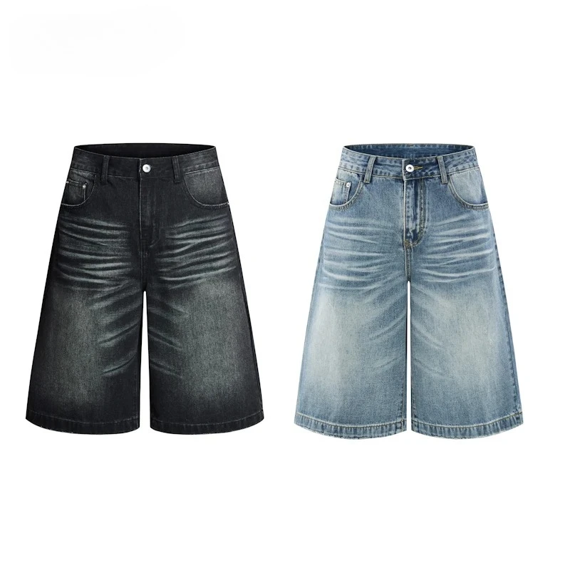 Y2K Men's Denim Shorts Two Tone Washed Wide Leg Baggy Casual Summer Streetwear Knee Length Jeans
Y2K Men's Denim Shorts Two Tone Washed Wide Leg Baggy Casual Summer Streetwear Knee Length Jeans
