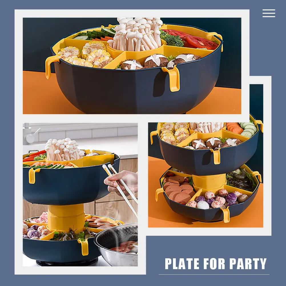 Rotating Drain Basket for Fruits Vegetables Multi-Grid Detachable Kitchen Helper Hot Pot Serving Tray Plastic Food Plate
Rotating Drain Basket for Fruits Vegetables Multi-Grid Detachable Kitchen Helper Hot Pot Serving Tray Plastic Food Plate
