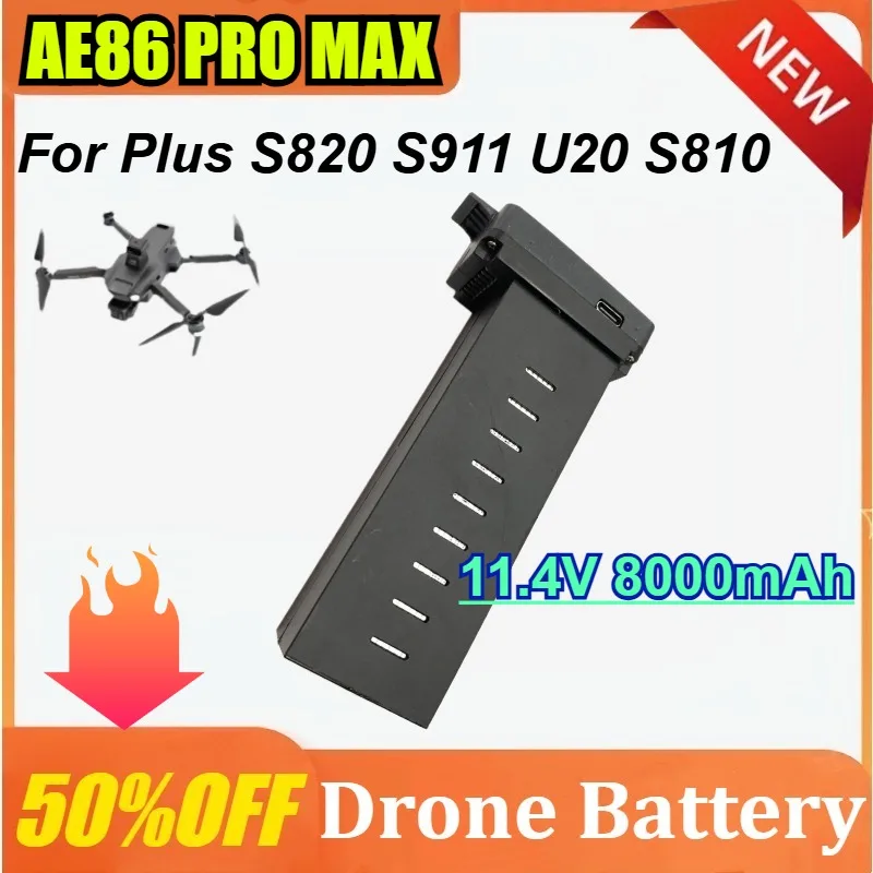 11.4V 8000mAh AE86 PRO MAX 8K Drone Battery for AE86 PRO MAX Plus S820 S911 U20 S810 for Carbon Fiber for Yunhangxing X5proMAX
11.4V 8000mAh AE86 PRO MAX 8K Drone Battery for AE86 PRO MAX Plus S820 S911 U20 S810 for Carbon Fiber for Yunhangxing X5proMAX