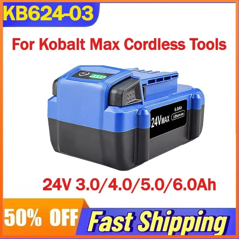 24V 3.0/4.0/5.0/6.0Ah KB624-03 Replace Lithium Ion Battery For Kobalt Max Cordless Tools Rechargeable Batteries
24V 3.0/4.0/5.0/6.0Ah KB624-03 Replace Lithium Ion Battery For Kobalt Max Cordless Tools Rechargeable Batteries