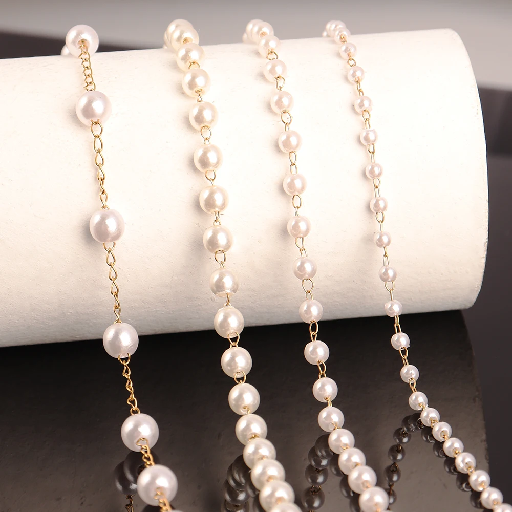 1 Meter Stainless Steel Imitation Pearls Chain Accessories Bead Chains for Making DIY Jewelry Necklace Making Findings Supplies
1 Meter Stainless Steel Imitation Pearls Chain Accessories Bead Chains for Making DIY Jewelry Necklace Making Findings Supplies
