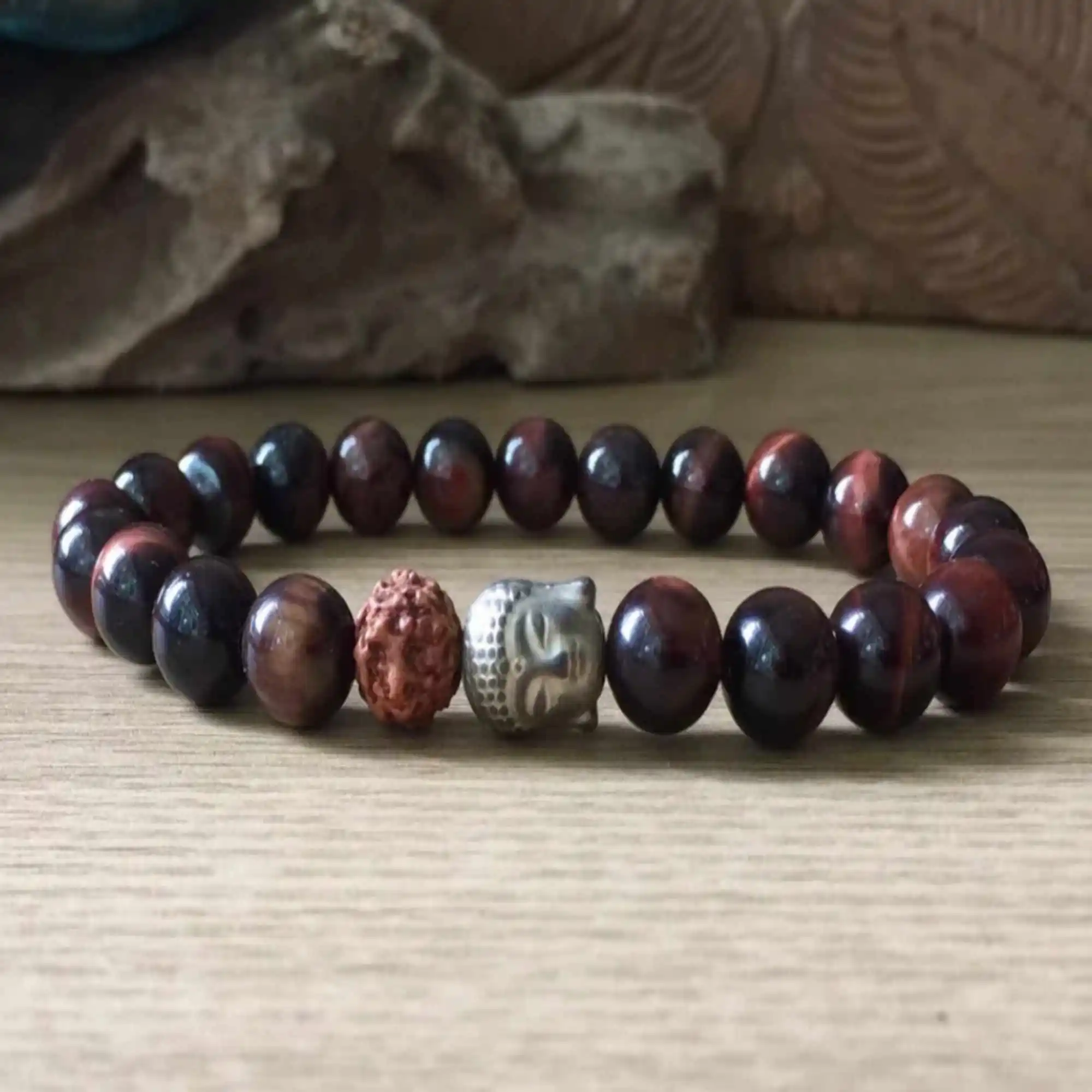 Natural 8mm round Red Tiger's Eye Rudraksha Seed beads Bracelet Blessing Spirituality Wristband Prayer
Natural 8mm round Red Tiger's Eye Rudraksha Seed beads Bracelet Blessing Spirituality Wristband Prayer