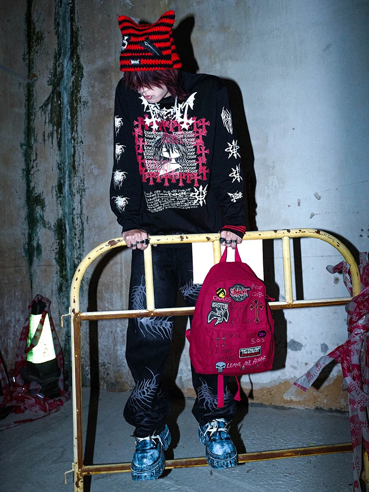 k Subculture Long Sve T-irt BIZCUT Punk Ro Heavy Metal Gothic Print Cotton Youth Faion Casual Breathable
k Subculture Long Sve T-irt BIZCUT Punk Ro Heavy Metal Gothic Print Cotton Youth Faion Casual Breathable