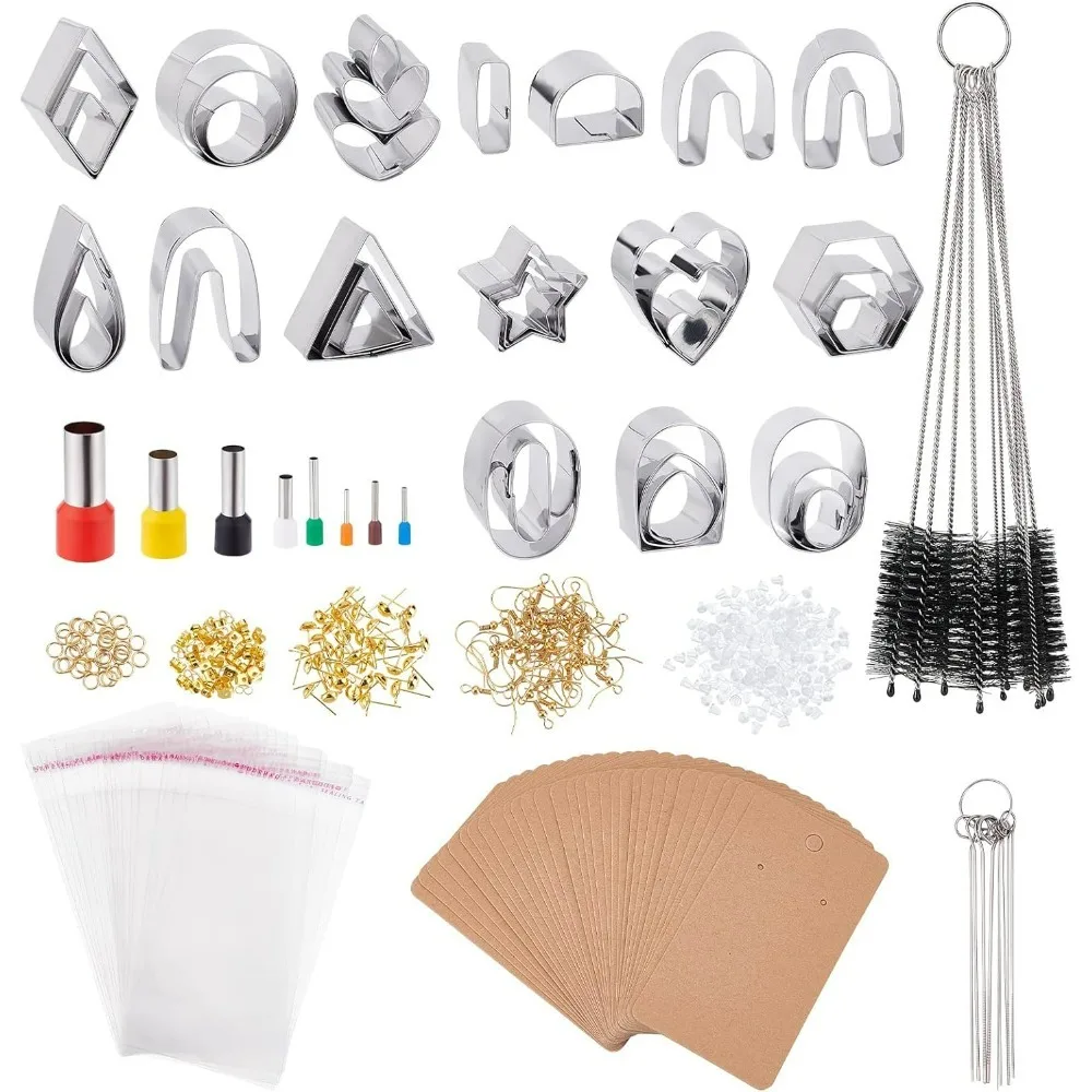 Набор формочек для полимерной глины, 36 форм, из нержавеющей стали, с 40 круглыми вырубками, кистями, кольцами для серег, карточками и сумкой
Набор формочек для полимерной глины, 36 форм, из нержавеющей стали, с 40 круглыми вырубками, кистями, кольцами для серег, карточками и сумкой