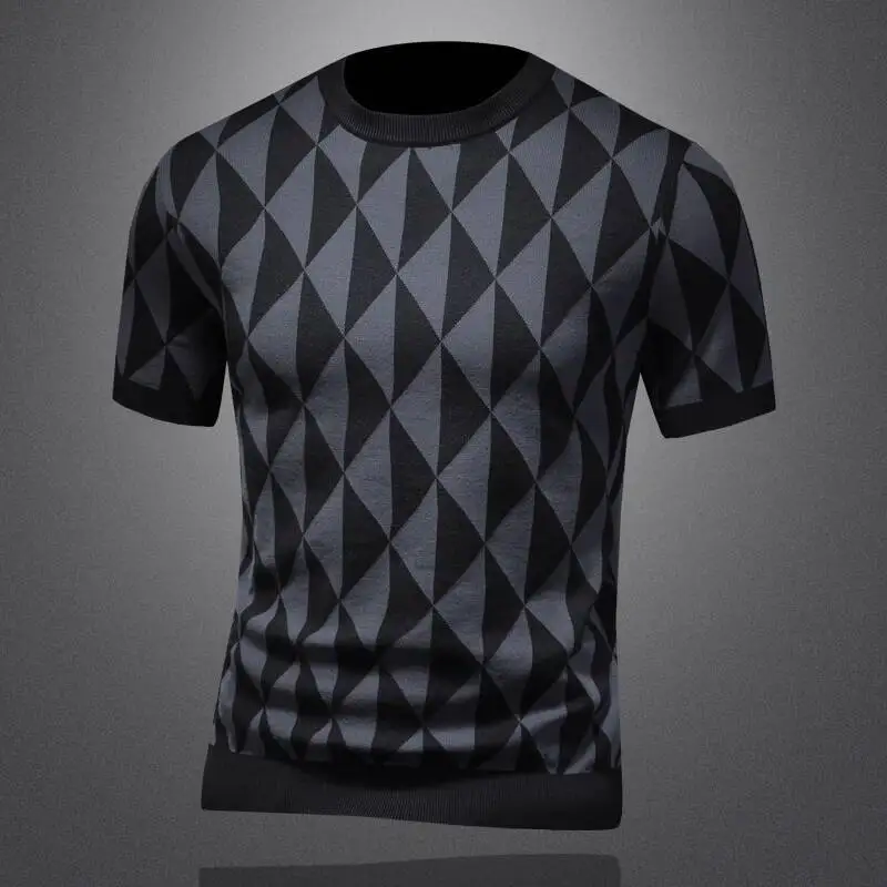 2025 Autumn Diamond Print T-Shirt Business Social O-neck Tops Tees Streetwear Casual High Quality Color Contrast Knitted T-shirt
2025 Autumn Diamond Print T-Shirt Business Social O-neck Tops Tees Streetwear Casual High Quality Color Contrast Knitted T-shirt