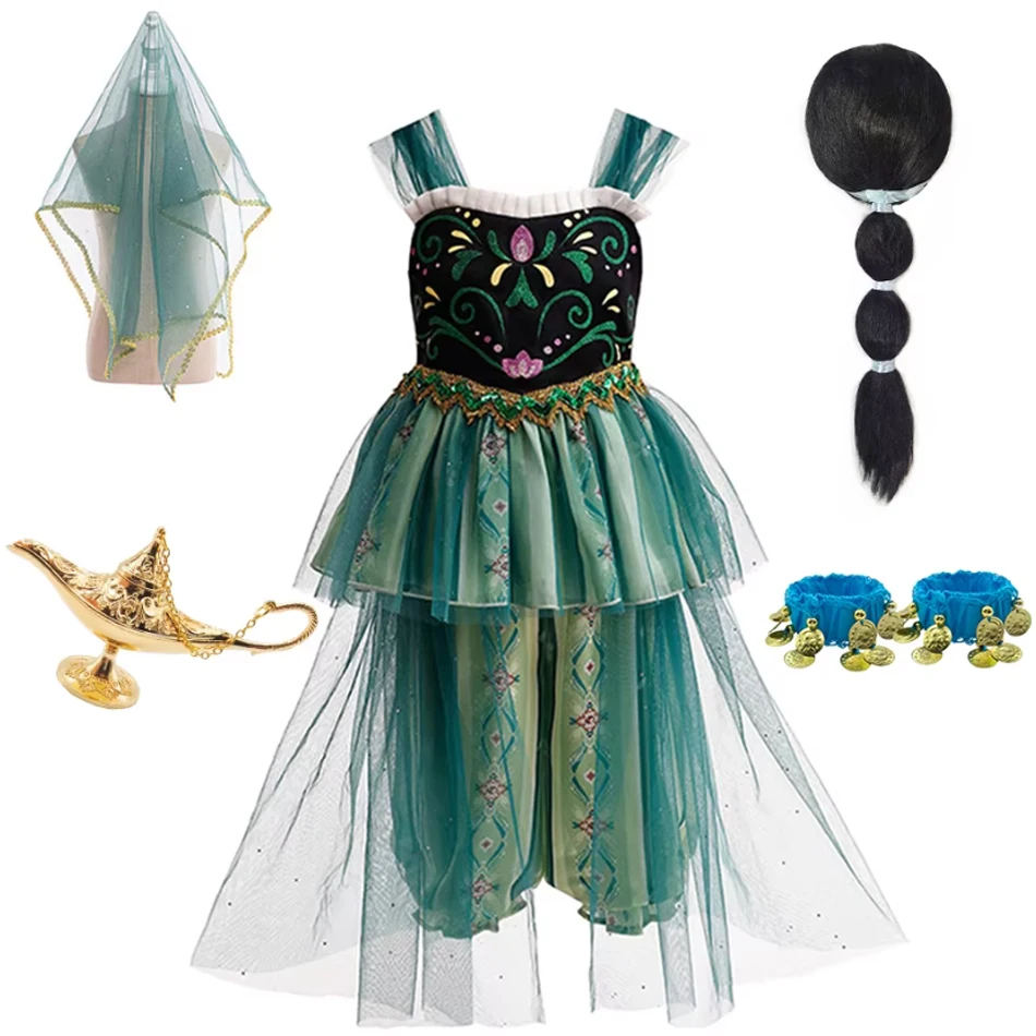Jasmine Cosplay Costume Aladdin Girls Princess Magic Lamp Clothing Sets Kids Birthday Carnival Halloween Party Deluxe Apparel
Jasmine Cosplay Costume Aladdin Girls Princess Magic Lamp Clothing Sets Kids Birthday Carnival Halloween Party Deluxe Apparel