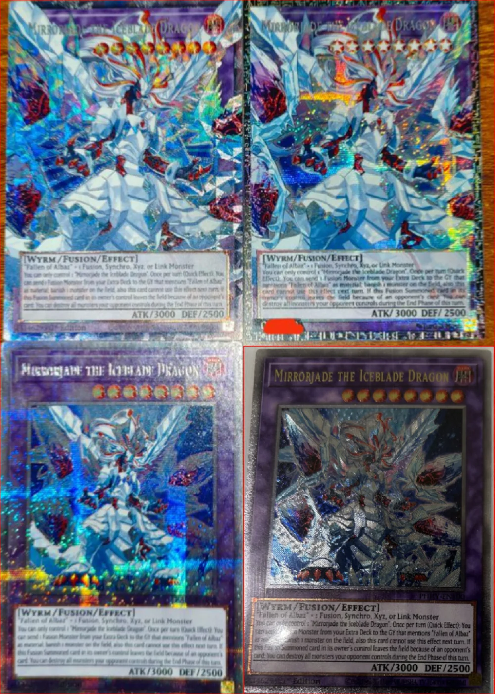 Yu-Gi-Oh Mirrorjade the Iceblade Dragon TCG PSER/RA05-EN148 GMR CR UTR Children's Hobby Toy Collectible Card(Not Original)
Yu-Gi-Oh Mirrorjade the Iceblade Dragon TCG PSER/RA05-EN148 GMR CR UTR Children's Hobby Toy Collectible Card(Not Original)