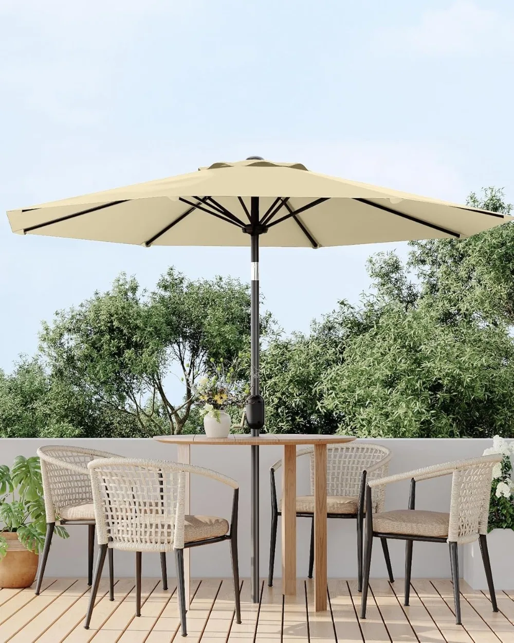 9FT Patio Umbrella Outdoor Table Umbrella Market Umbrella Crank & Tilt Design
9FT Patio Umbrella Outdoor Table Umbrella Market Umbrella Crank & Tilt Design