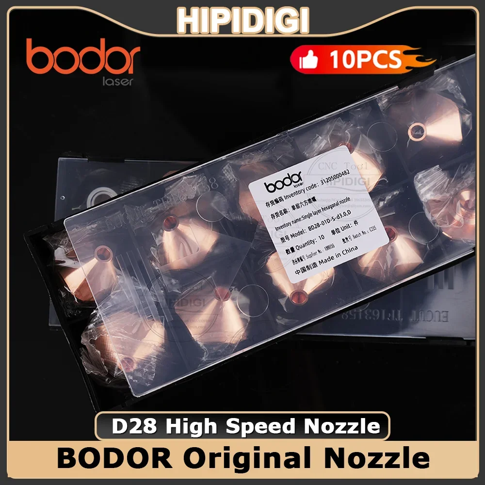 10Pcs BODOR Original Laser Cutting Nozzle High Speed Cutting Nozzle D28 M11 High Speed Plate Cutting Nozzle for Bodor Laser
10Pcs BODOR Original Laser Cutting Nozzle High Speed Cutting Nozzle D28 M11 High Speed Plate Cutting Nozzle for Bodor Laser
