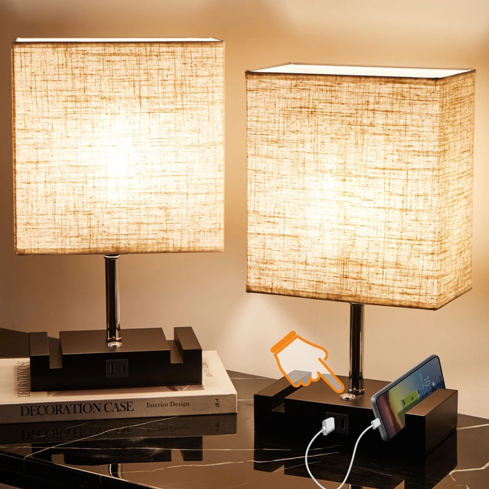 Table Lamp (Set of 2) for Bedroom with USB A + C Ports Rechargeable Led Light Reading Light with Two Phone Stands Office Desk
Table Lamp (Set of 2) for Bedroom with USB A + C Ports Rechargeable Led Light Reading Light with Two Phone Stands Office Desk
