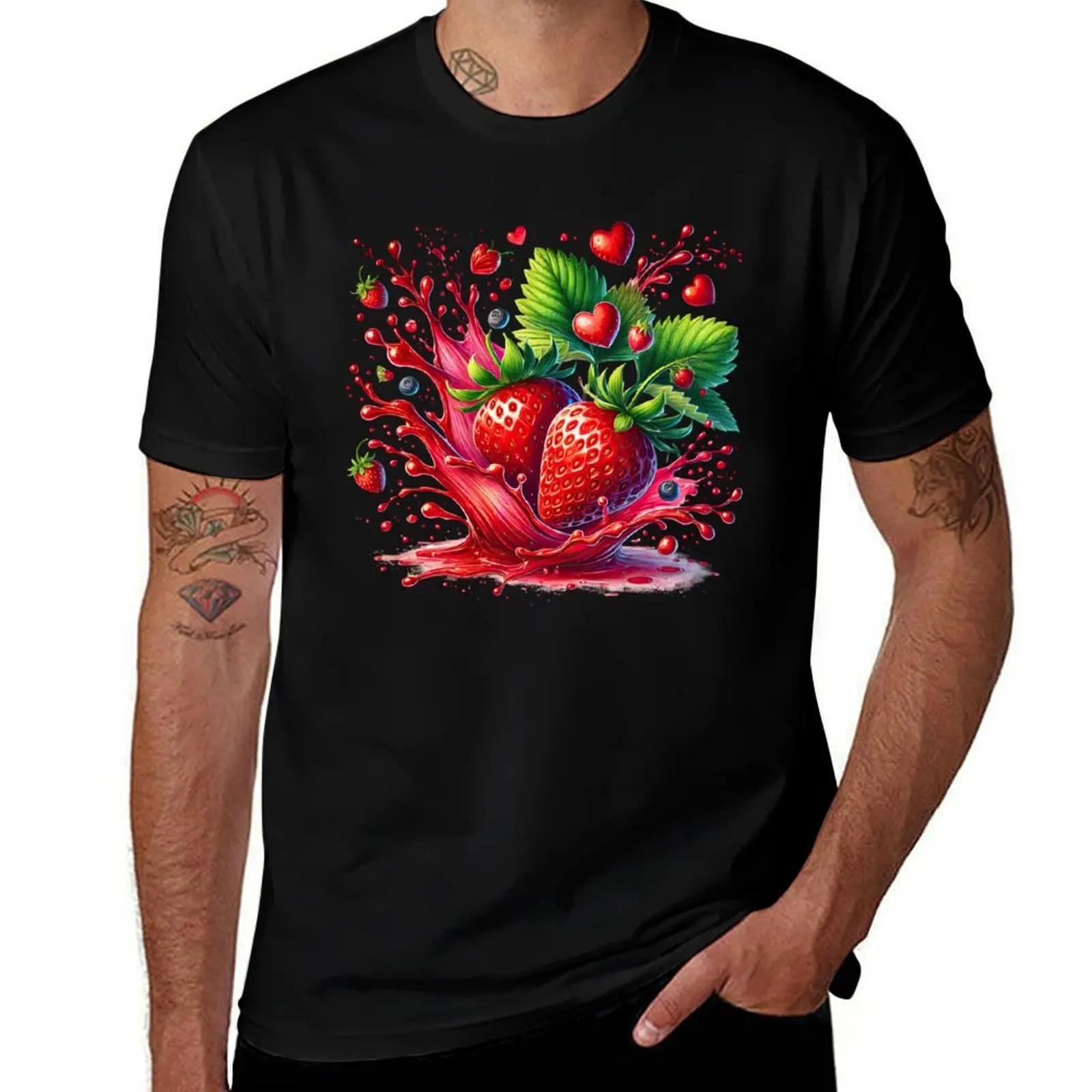 a splash of juicy strawberries, fantasy art T-Shirt clothes man clothes blacks anime clothes men
a splash of juicy strawberries, fantasy art T-Shirt clothes man clothes blacks anime clothes men