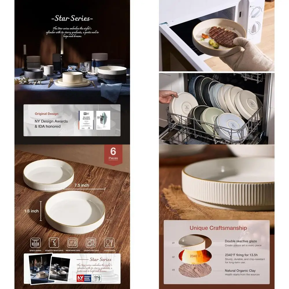 Set of 6 Reactive Glazed Pasta and Salad Bowls, Stackable, Ideal for Gifts, Celebrations, and Holiday Dining
Set of 6 Reactive Glazed Pasta and Salad Bowls, Stackable, Ideal for Gifts, Celebrations, and Holiday Dining