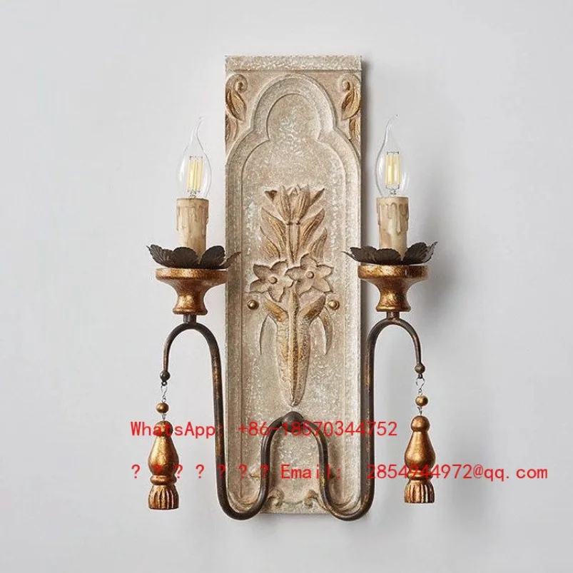 American French Country Wood Wall Lamp Retro Carved Background Aisle Charging Corridor Wall Lamp
American French Country Wood Wall Lamp Retro Carved Background Aisle Charging Corridor Wall Lamp