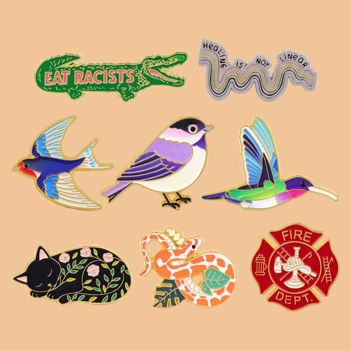 Animals Cat Bird Snake Enamel Pins Neural Quotes Brooch Lapel Pin Badge on Backpack Clothing Accessories Fashion Jewelry Gifts
Animals Cat Bird Snake Enamel Pins Neural Quotes Brooch Lapel Pin Badge on Backpack Clothing Accessories Fashion Jewelry Gifts